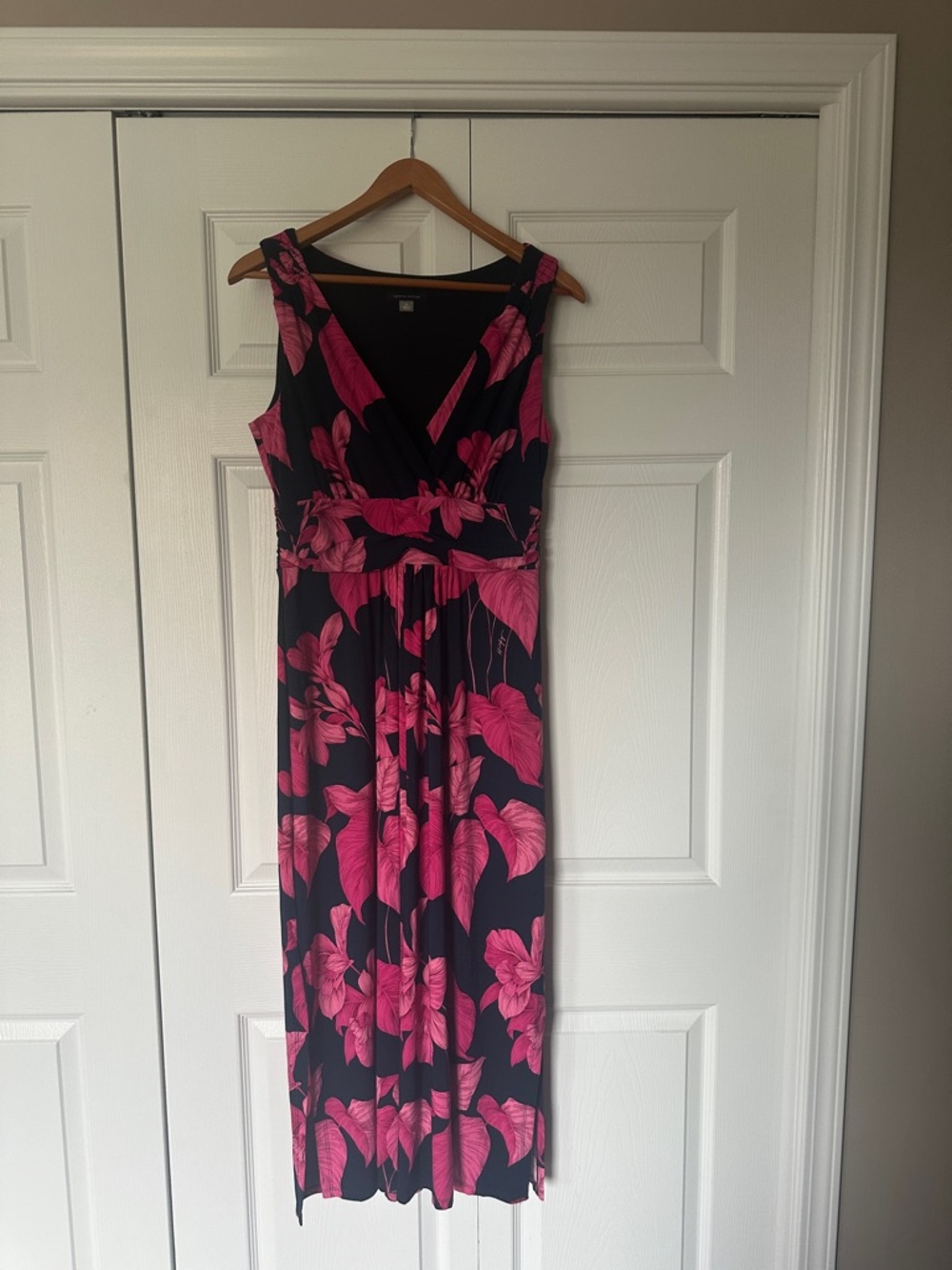 Tommy Hilfiger navy blue Maxi Dress with Pink Floral Print
